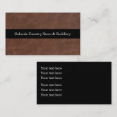 Cheval Saddlery Carte de visite à thème en cuir (Devant / Derrière)