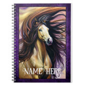 Cheval sauvage avec bordure violette Carnet modifi (Devant)