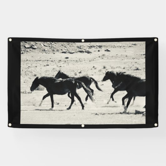 CHEVAL SAUVAGE de bannière de l'UTAH AVEC des (Horizontal)