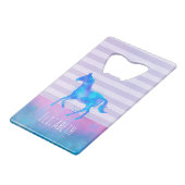 Cheval sauvage en Aquarelle bleu et violet sur mes (Devant Angle)