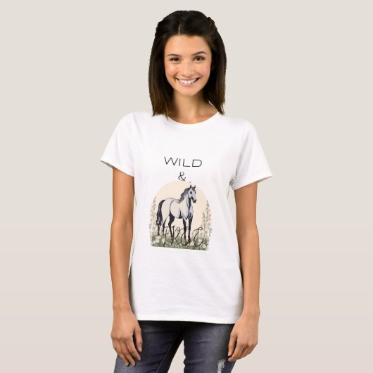 cheval sauvage et libre T-shirt (Devant entier)