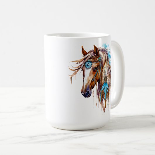Cheval série 15 oz Mug classique (Devant droit)