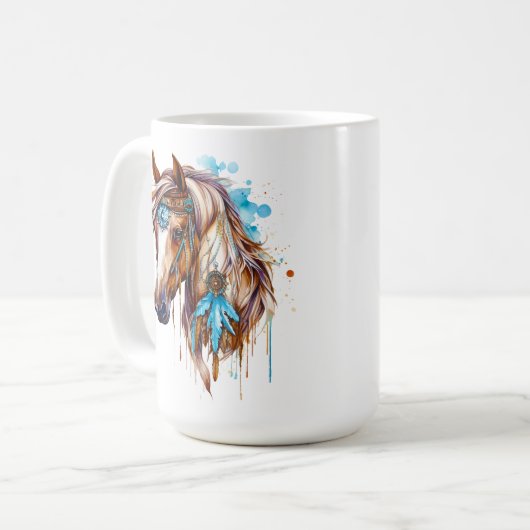 Cheval série 15 oz Mug classique (Devant gauche)
