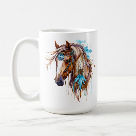 Cheval série 15 oz Mug classique (Gauche)