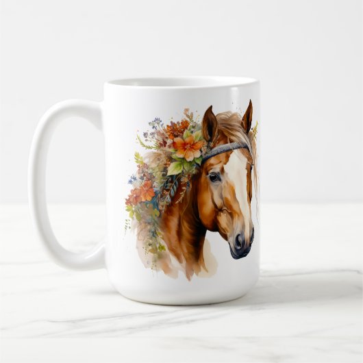 Cheval série 15 oz Mug classique (Gauche)