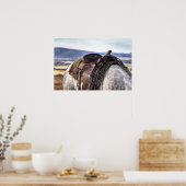 Cheval Stallion Saddle Photo Nature Mur Poster (Cuisine)