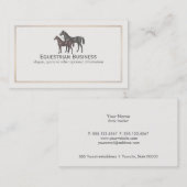 Cheval Thoroughbred Carte de visite équestre (Devant / Derrière)