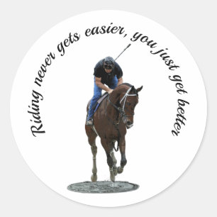 Cheval Thoroughbred Galloping Et Sticker Rider