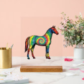 Cheval Tie Dye Gravure Vintage Art Vectoriel (Mariage)