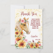 Cheval tournesol cowgirl anniversaire merci (Devant)