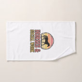 Cheval & Travail Social Retro Soleil Couchant Conc (Serviette à main)