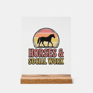Cheval & Travail Social Retro Soleil Couchant Conc