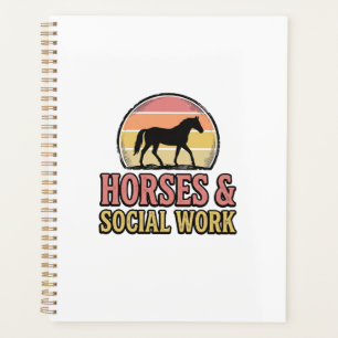 Cheval & Travail Social Retro Soleil Couchant Conc