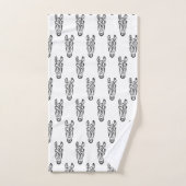 Cheval tribal noir et blanc (Serviette à main)