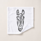 Cheval tribal noir et blanc (Gant de toilette)