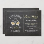 Cheval Vin Blanc Anniversaire Invitation de Chalk  (Devant / Derrière)