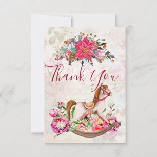 Cheval vintage et Poinsettia Xmas Merci