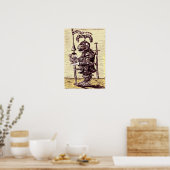 Chevalier avec affiche d'art de colombe (Cuisine)