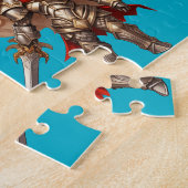 Chevalier de fille protégeant les dragons Puzzle (Côté)