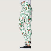 Chevalier de Noël et cônes de pin leggings motifs (Gauche)