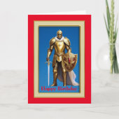 Chevalier d'or, carte d'anniversaire pliée de 5" x (Devant)