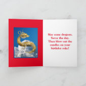 Chevalier d'or, carte d'anniversaire pliée de 5" x (Intérieur)