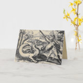 Chevalier en Armor et Dragon Cartes de voeux (Fleur jaune)