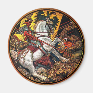 Chevalier et dragon allemands - aimant