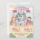Chevalier et princesse Anniversaire Invitation Pin (Devant)