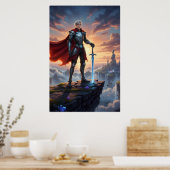 Chevalier Guerrier de Fantasy avec Affiche d'Épée (Cuisine)