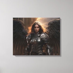 Chevalier guerrier de l'Ange foncé - toile étirée