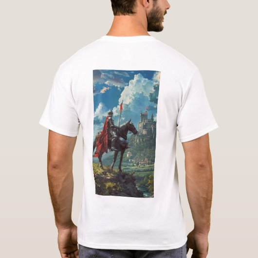 Chevalier médiéval embarquant sur un T-shirt de vo (Dos)