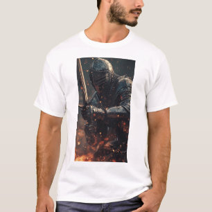 Chevalier médiéval en action Imaginaire T-shirt gr