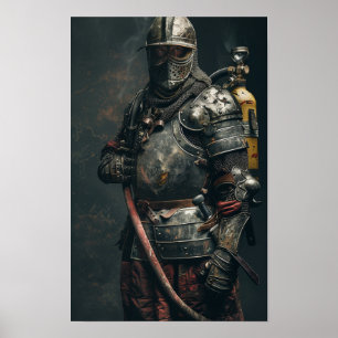 Chevalier médiéval en Armor Poster