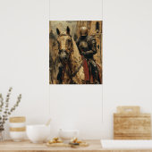 Chevalier Médiéval équitation Affiche d'illustrati (Cuisine)