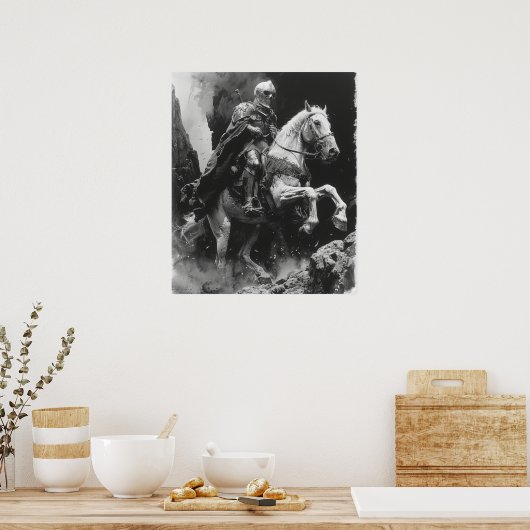 Chevalier Médiéval équitation Affiche d'illustrati (Cuisine)