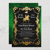 Chevalier médiéval Jousting Faire-part de mariage (Devant / Derrière)