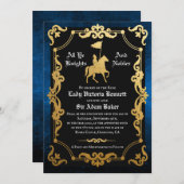 Chevalier médiéval Jousting Faire-part de mariage (Devant / Derrière)