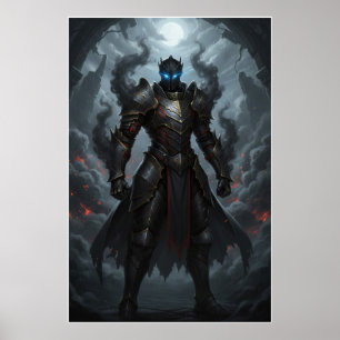 Chevalier noir du Royaume Brûlant Affiche d'art