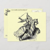 Chevalier sur carte postale Horseback (Devant / Derrière)