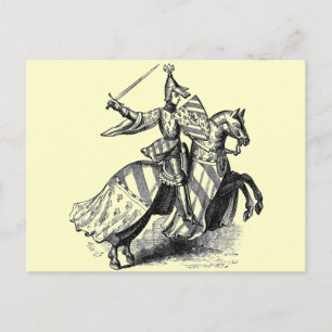 Chevalier sur carte postale Horseback