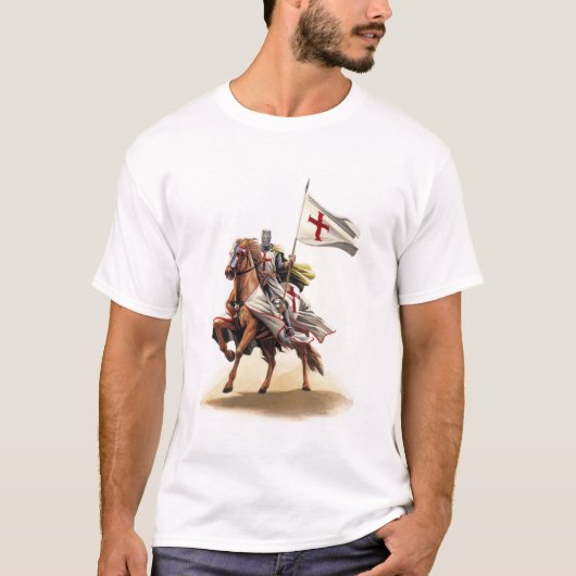 Chevalier Templier Croiseur Jérusalem T-shirt (Devant)