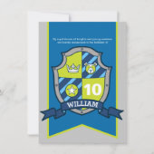 Chevaliers médiévaux boucliers enfants invitations (Devant)