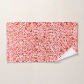 Chevauchement de petits carrés, tons de rouge ou d (Serviette à main)