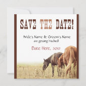 Chevaux au pâturage - Invitation de mariage (Devant)
