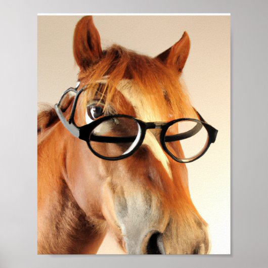 Chevaux avec lunettes Affiches (Devant)