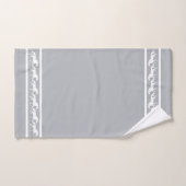 Chevaux blancs élégants et chics sur gris argent c (Serviette à main)