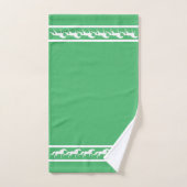 Chevaux blancs élégants et chics sur vert émeraude (Serviette à main)