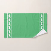 Chevaux blancs élégants et chics sur vert émeraude (Serviette à main)