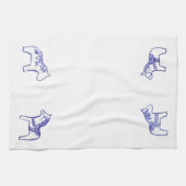 Chevaux bleu et blanc MoJo Serviette de cuisine (Horizontal)
